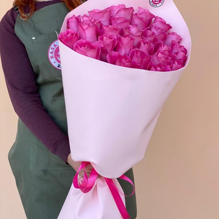 Букеты из розовых роз 70 см (Эквадор) артикул букета  13728