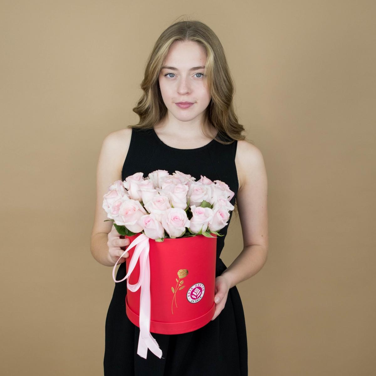 Розы розовые в шляпной коробке (№: 144)