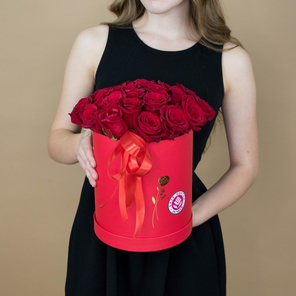 Розы красные в шляпной коробке №: 156