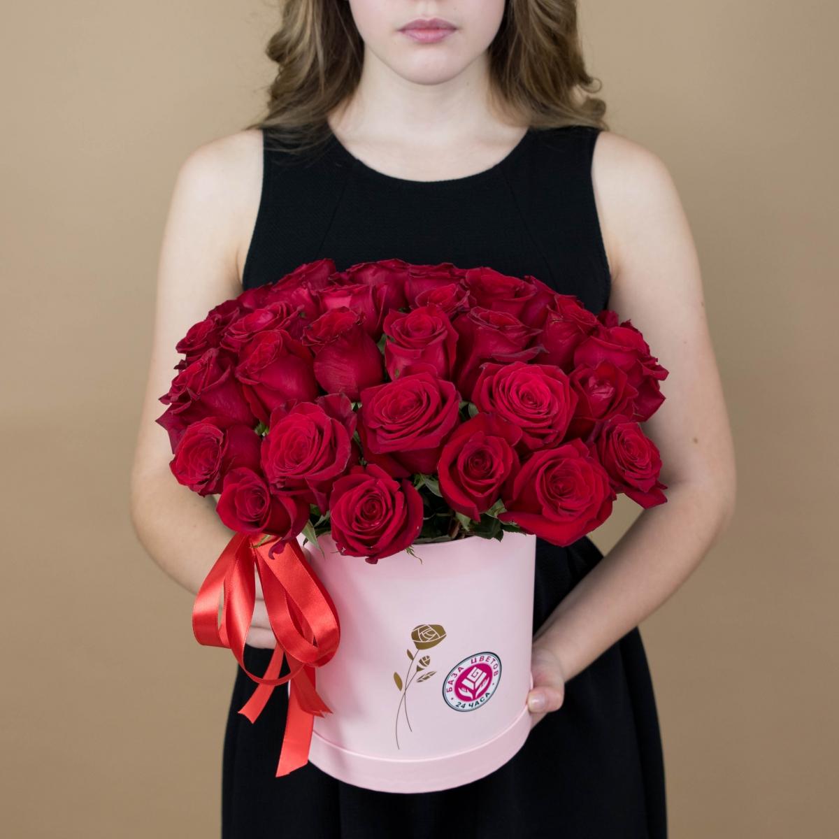 Розы красные в шляпной коробке №: 156