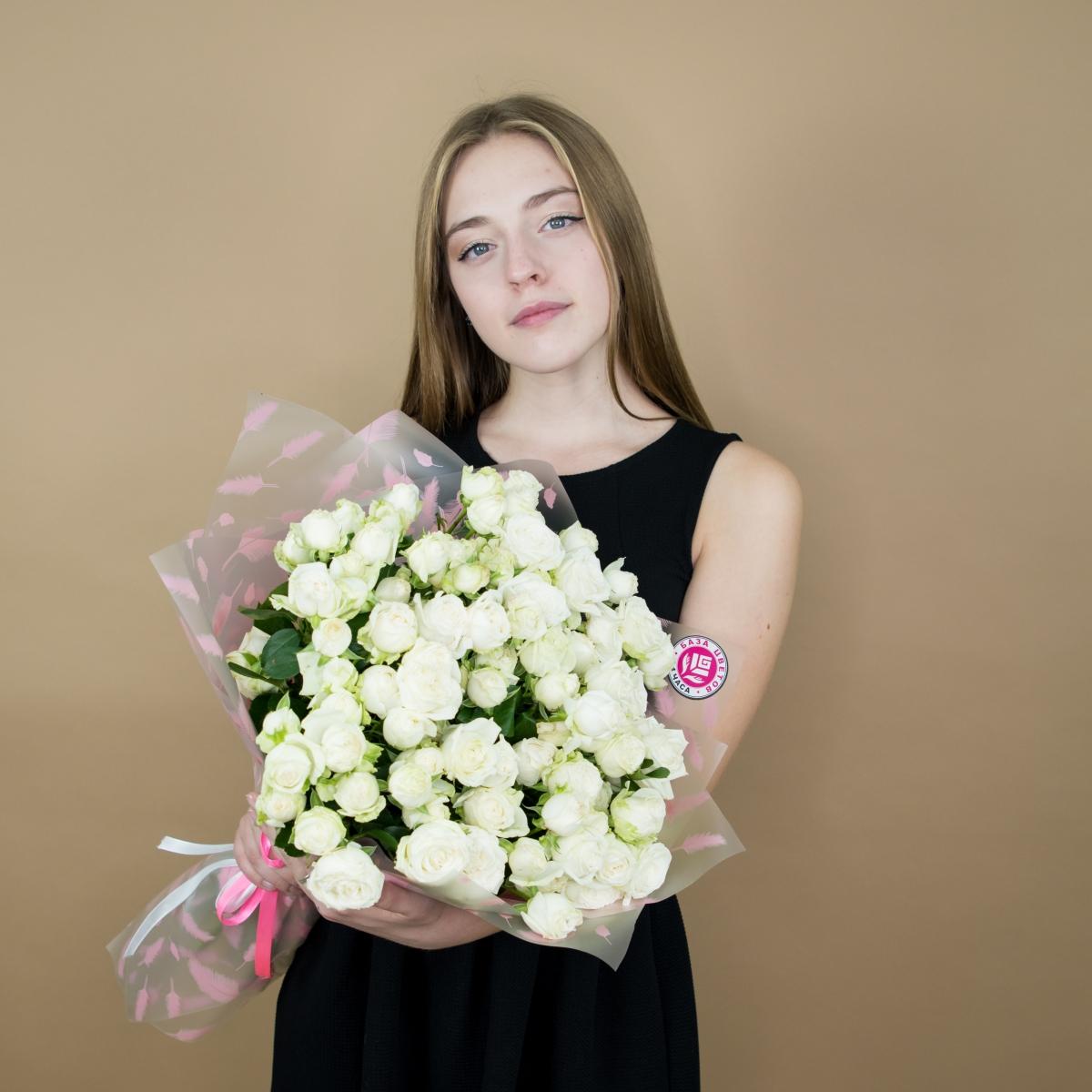 Розы кустовые белые [код товара: 288]