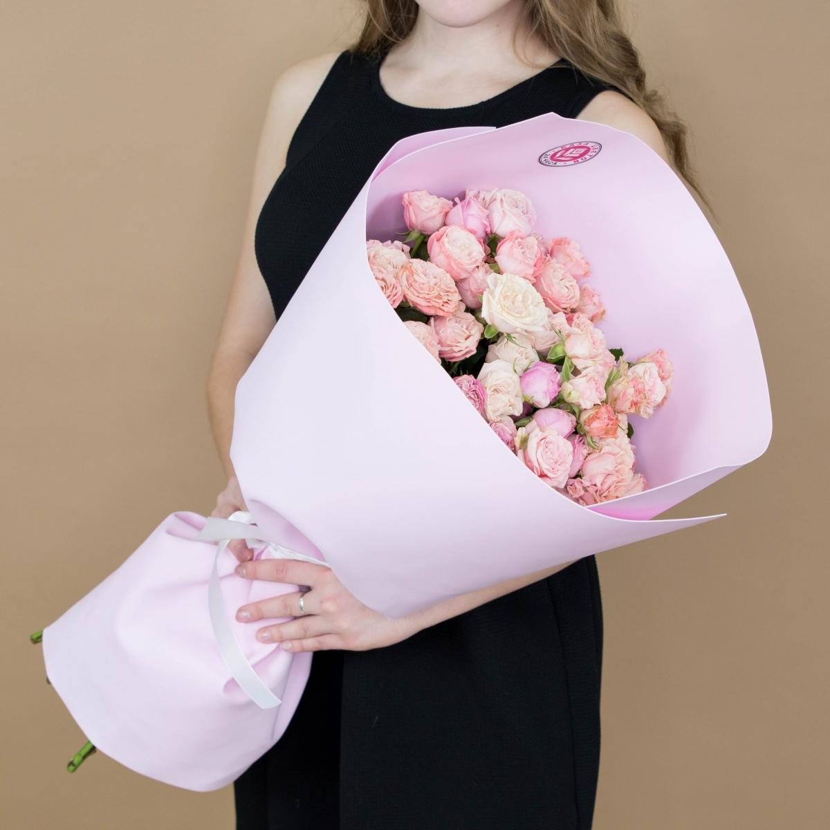 Розы кустовые розовые артикул букета  348