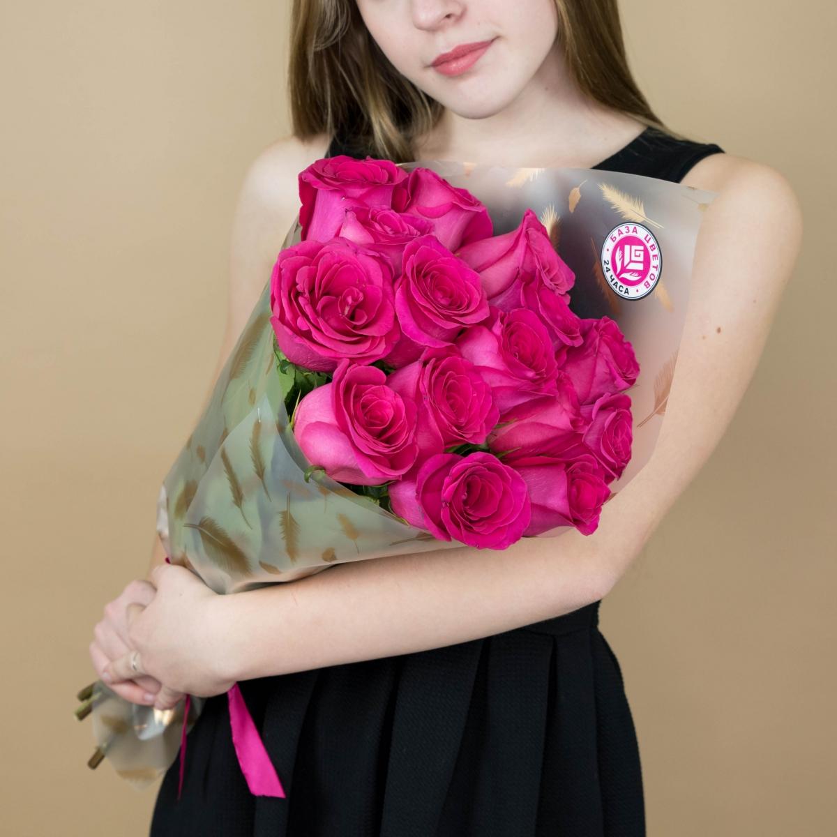Букет из розовых роз 15 шт 40 см (Эквадор) [код товара: 6432]